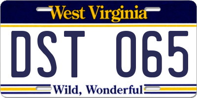 WV license plate DST065