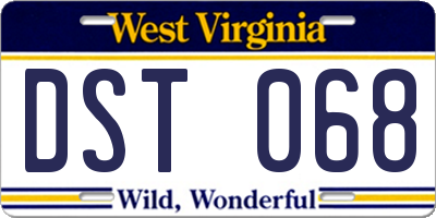 WV license plate DST068