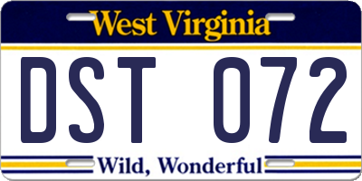 WV license plate DST072