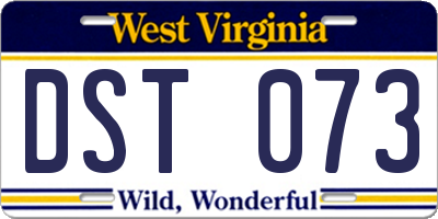 WV license plate DST073