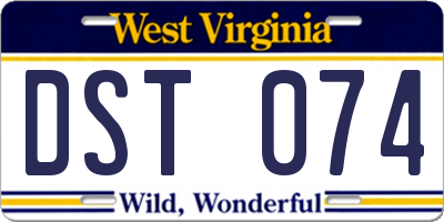 WV license plate DST074