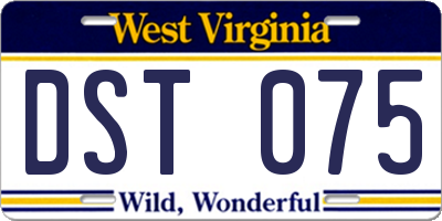 WV license plate DST075