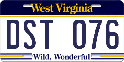 WV license plate DST076