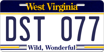 WV license plate DST077