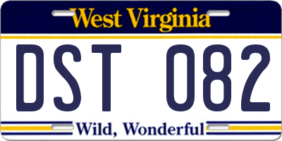 WV license plate DST082
