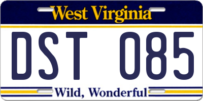 WV license plate DST085