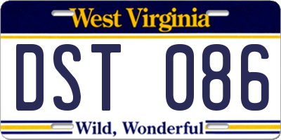 WV license plate DST086