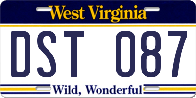 WV license plate DST087