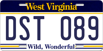 WV license plate DST089