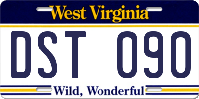 WV license plate DST090