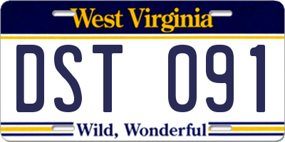 WV license plate DST091