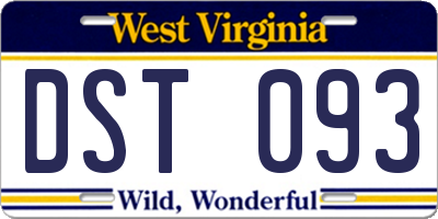 WV license plate DST093