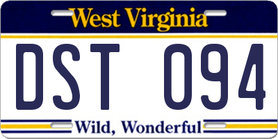 WV license plate DST094