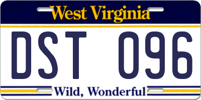WV license plate DST096