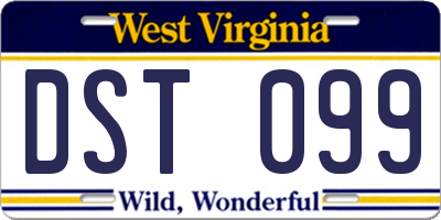WV license plate DST099
