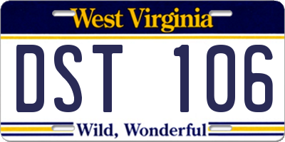 WV license plate DST106