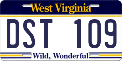 WV license plate DST109
