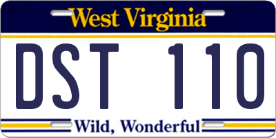 WV license plate DST110