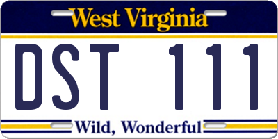 WV license plate DST111