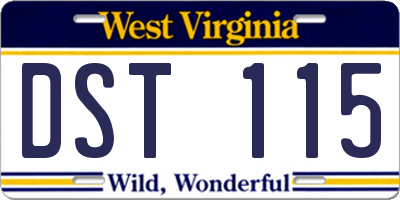 WV license plate DST115