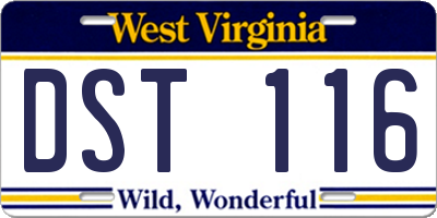 WV license plate DST116