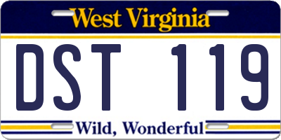 WV license plate DST119