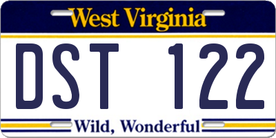 WV license plate DST122