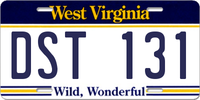 WV license plate DST131