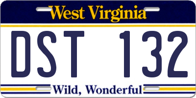 WV license plate DST132