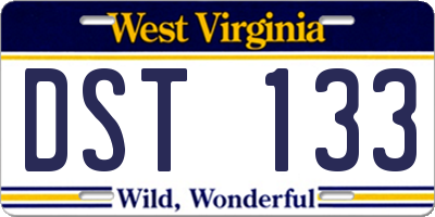 WV license plate DST133