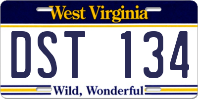 WV license plate DST134