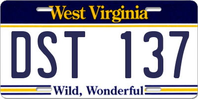 WV license plate DST137