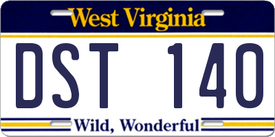 WV license plate DST140