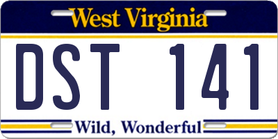 WV license plate DST141