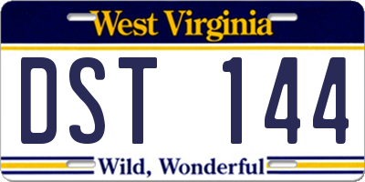 WV license plate DST144