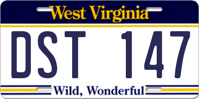 WV license plate DST147