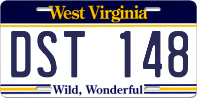 WV license plate DST148