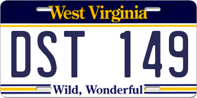 WV license plate DST149