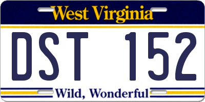 WV license plate DST152
