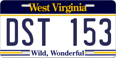 WV license plate DST153