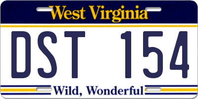WV license plate DST154