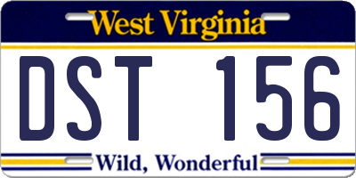 WV license plate DST156