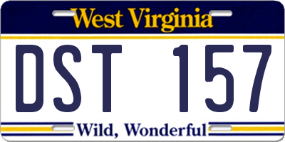 WV license plate DST157
