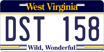 WV license plate DST158