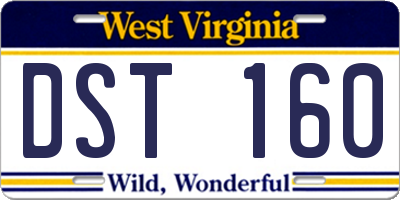 WV license plate DST160