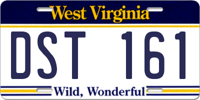 WV license plate DST161