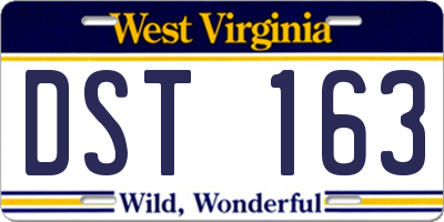 WV license plate DST163