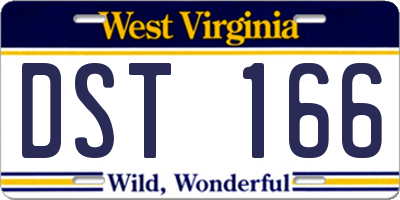 WV license plate DST166