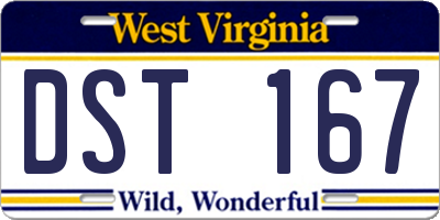 WV license plate DST167