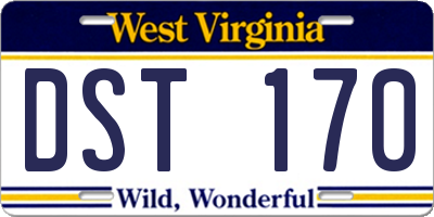 WV license plate DST170
